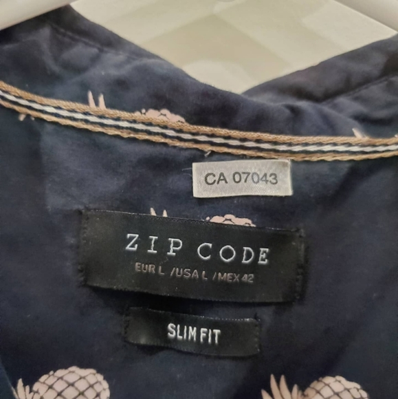 Zip Code Pineapple Slim Fit Button Down Shirt - Picture 3 of 3
